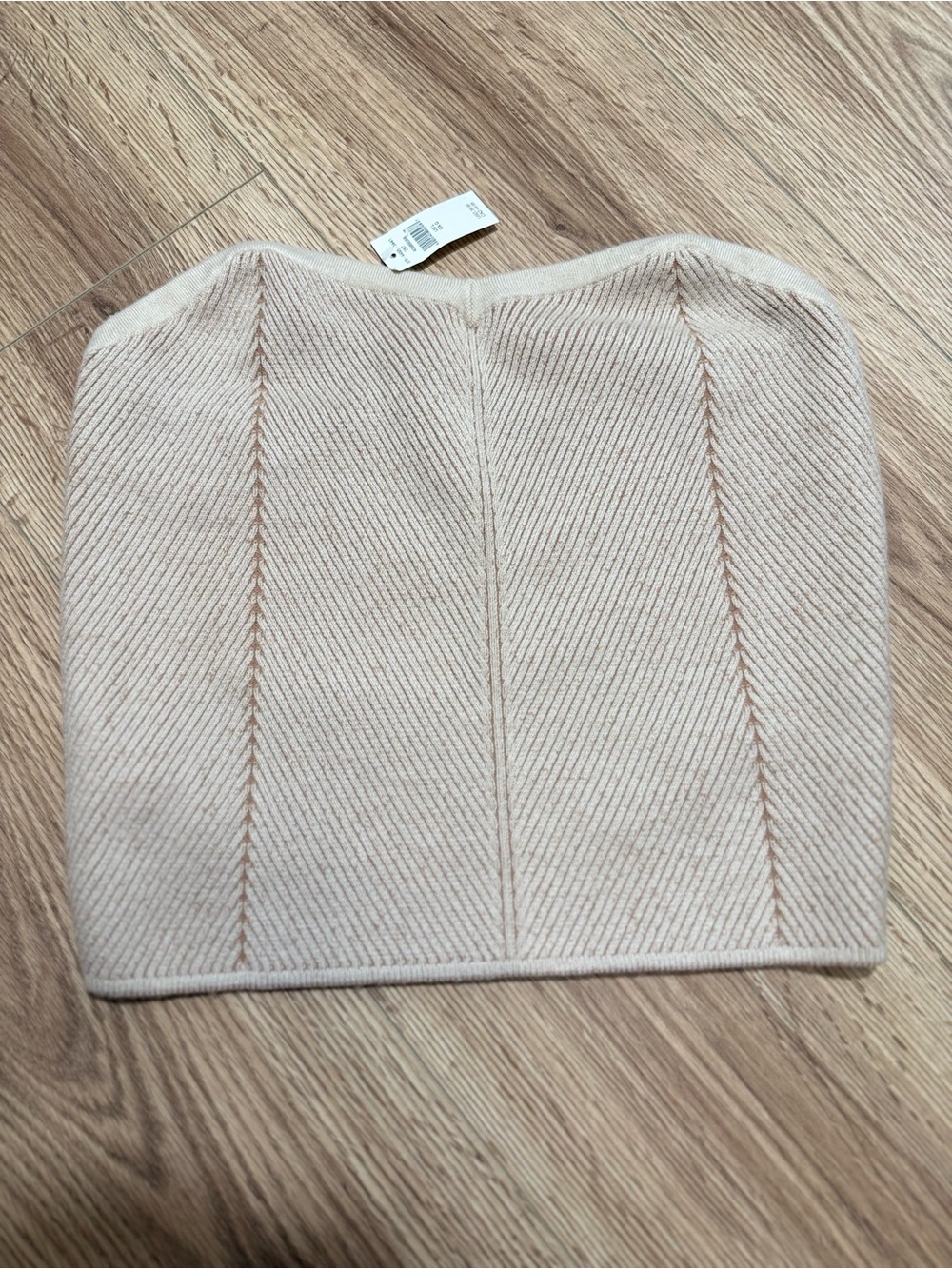 Aerie Ribbed Sweater Tube Top Cream Strapless Knit Crop Top NWT Size L